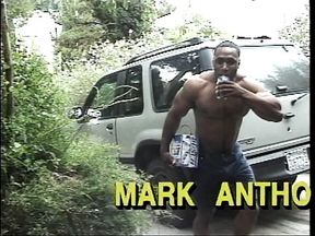 Two tight body hunks bang two lusty ebony sluts by the pool