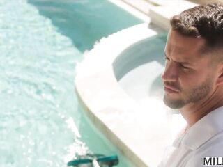 MILFY Concupiscent Trophy Wife Piper Cram Kicks Out Hubby For Pool Hunk's Massive Weenie