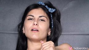 Solo Brunette Sara masturbating all day,with big didlo in 4K.