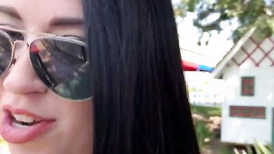 POV cock sucking in a car is warm-up for intense banging in a hotel room