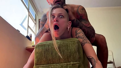 Wrong hole!! Butt she liked it. First time anal, rough and passionate couple fuck.