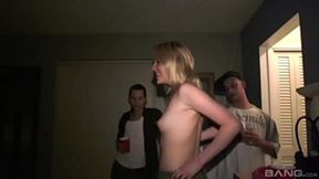 Blonde teen girl wild party orgy three some hardcore anal&#x1F44C; fun