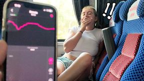 Riskier! Girl Climbs to Orgasm&#x1F4A6; on Bus with Vibrator