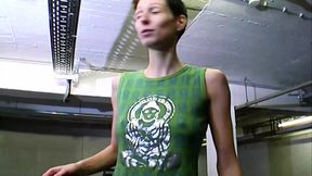 A wild German babe with dark hair gets fucked after work