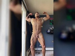 Tall Swedish NPC Classic Physique Bodybuilder Naked Posing and Flexing Muscles